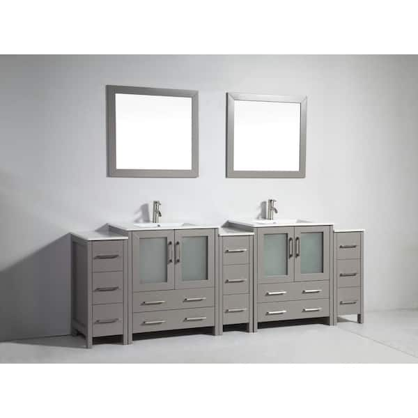 Brescia 30 in. W x 18 in. D x 36 in. H Bath Vanity in Grey with Vanity Top in WH