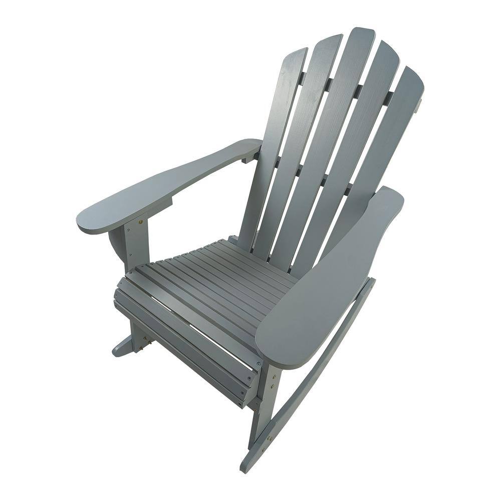 Gray Reclining Wood Outdoor Rocking Adirondack chair price history on PriceWatchPro