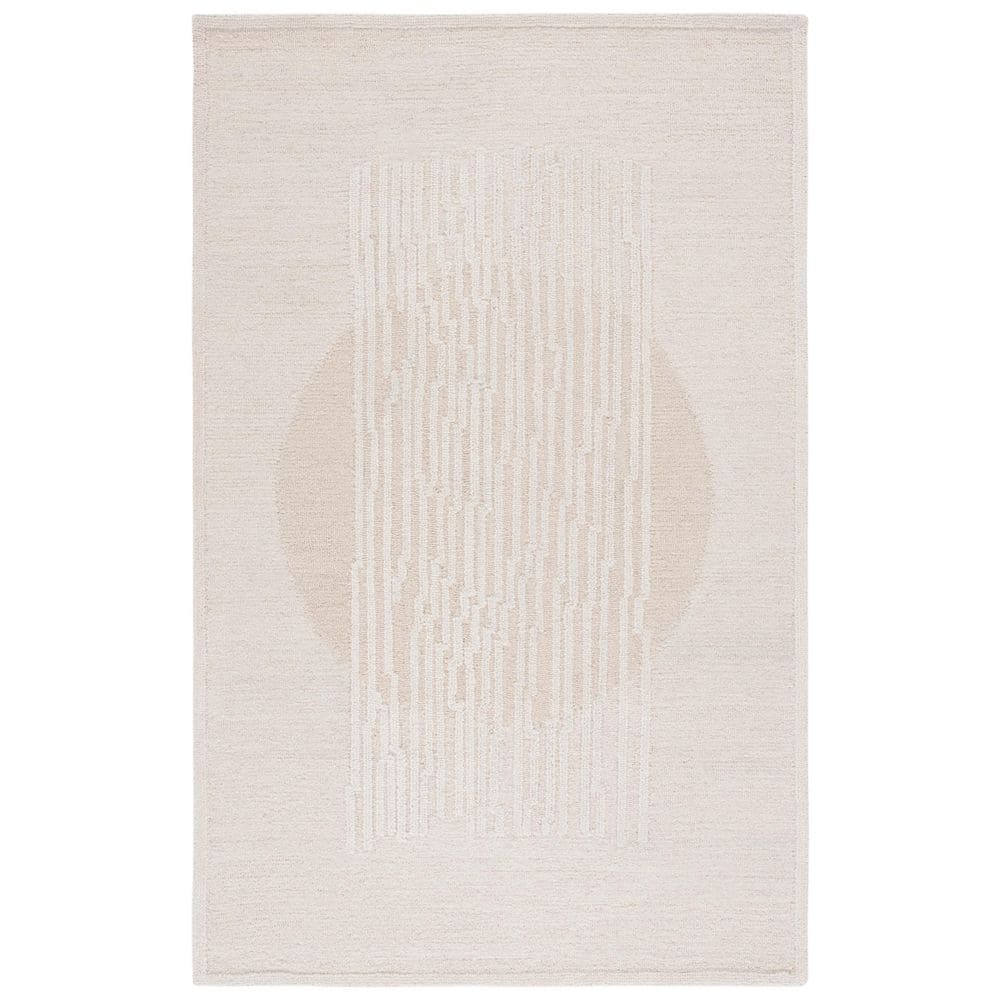 Rodeo Drive 8 ft. x 10 ft. Ivory/Beige Wavy Striped Solid Area Rug price history on PriceWatchPro