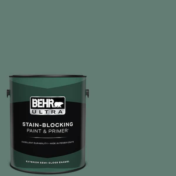 BEHR ULTRA 1 gal. #S430-6 Forest Edge Semi-Gloss Enamel Exterior Paint & Primer