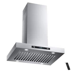 42 in. 900 CFM Ducted Island Range Hood in Stainless Steel with Gesture Control and 4 x LED Lights