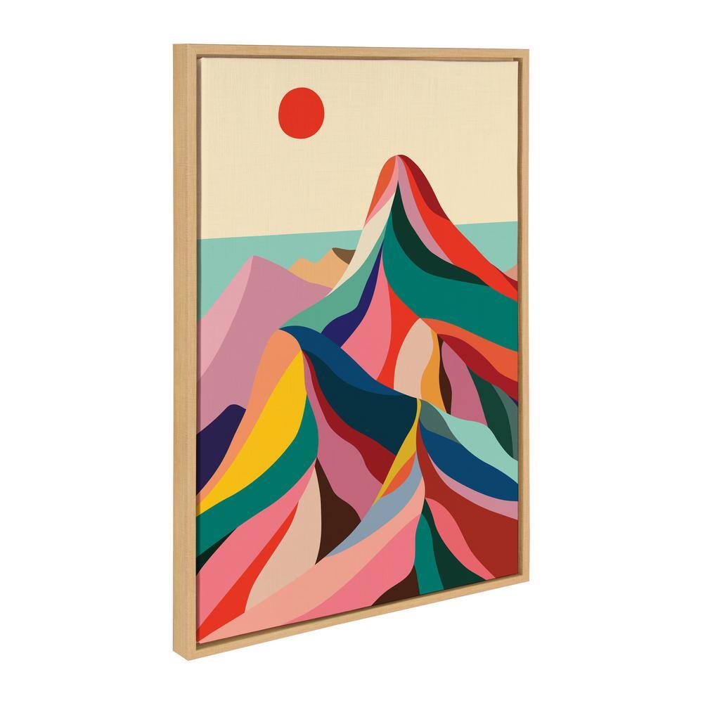 Colorful Abstract Landscape Canvas Print with Natural Frame, 23x33