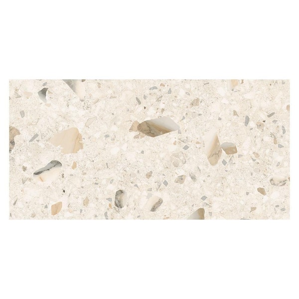 Kaia Eostone Beige 12 in. x 24 in. Stone Look Semi-Polished Porcelain Wall and Floor Tile (9.69 sq. ft./ Case)