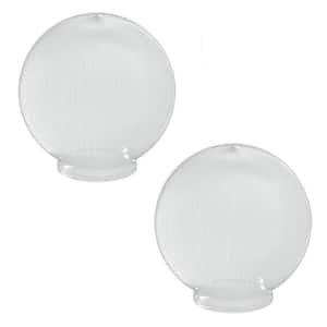 8 in. Dia Globes Clear Prismatic Acrylic with 3.91 in. Outside Diameter Fitter Neck (2-Pack)