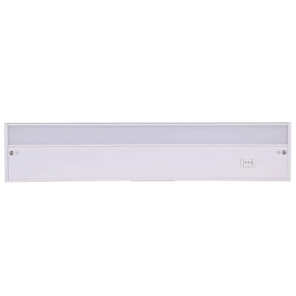 18 in. Hardwired/Plug-in White Finish Dimmable Warm White Integrated LED Linkable Under Cabinet Light