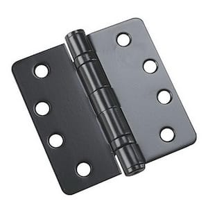4 in. x 4 in. Black Full Mortise Ball Bearing Butt Hinge with Removable Pin (3-Pack)