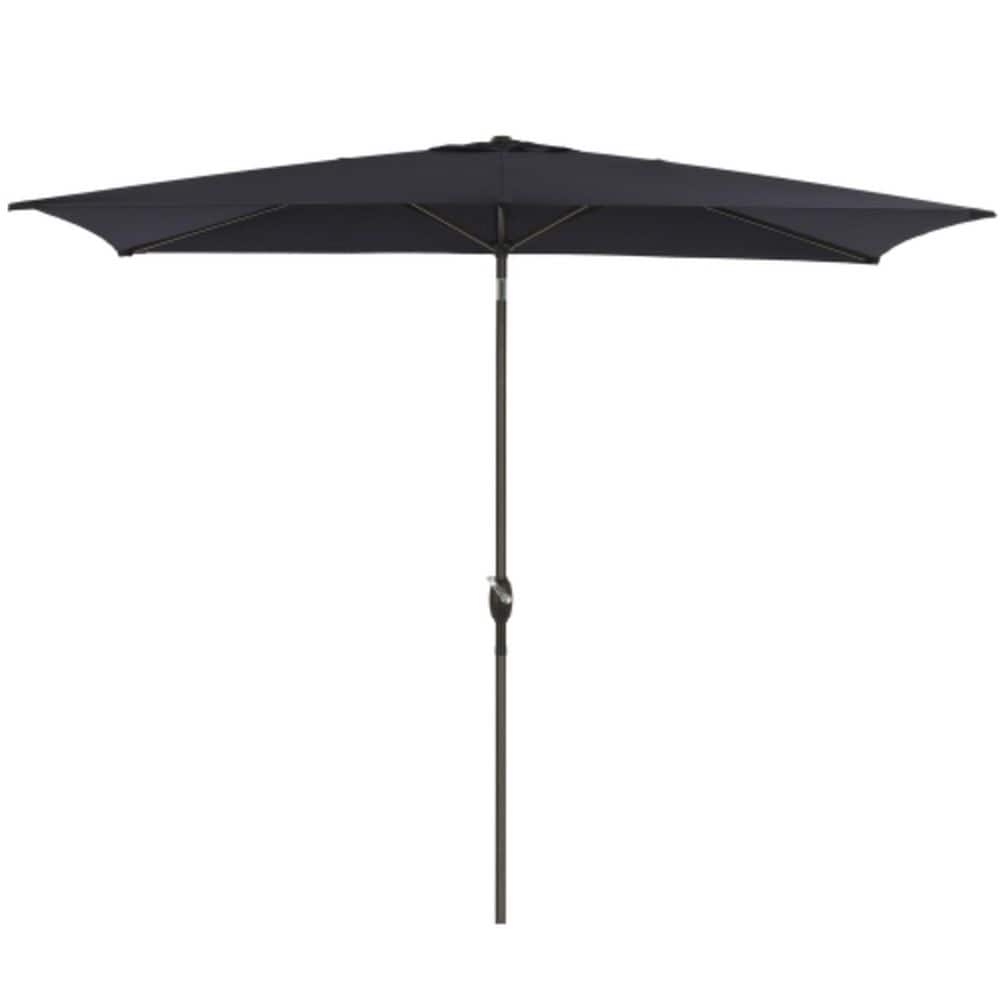6.5 ft. Rectangular Metal Market Crank and Tilt Outdoor Patio Umbrella in Black price history on PriceWatchPro