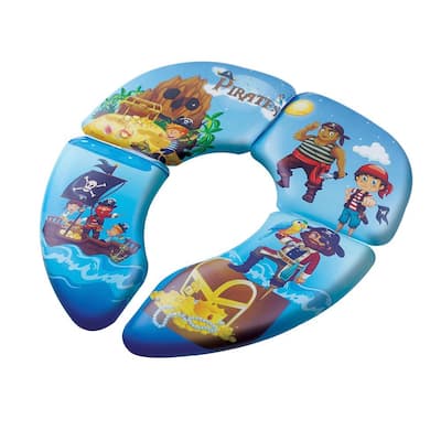 Bag-Pirate Pattern Folding Cushion Toilet Seat with Travel