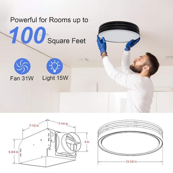 Akicon 110 CFM, 2-Sones Bathroom Fan with Light, 15-Watt Akicon 110 CFM, 2-Sones Bathroom Fan with Light, 15-Watt