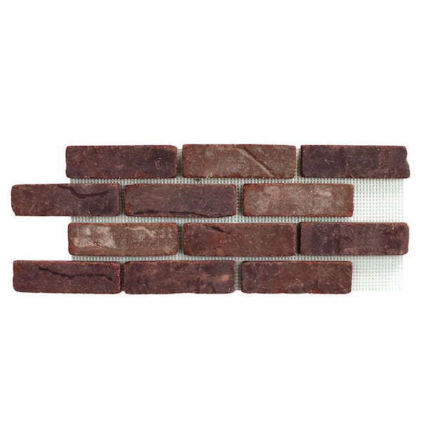 Old Mill Brick 28 in. x 10.5 in. x 0.5 in. Brickwebb Rosewood Thin Brick Sheets (Box of 5-Sheets)