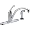 Delta Collins Single Handle Standard Kitchen Faucet With Side Sprayer   Chrome Delta Standard Kitchen Faucets 440 Dst 64 100 