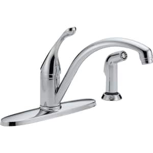 Collins Single-Handle Standard Kitchen Faucet with Side Sprayer in Chrome