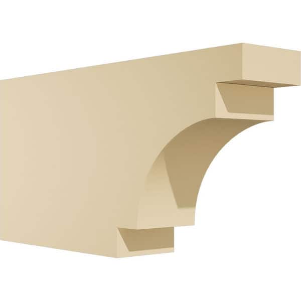 Ekena Millwork 4 in. W x 10 in. H x 20 in. L Standard Mediterranean Signature Urethane Outlooker Rafter Tail, Primed Tan