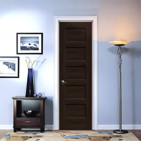 24 in. x 80 in. Conmore Espresso Stain Smooth Solid Core Molded Composite Single Prehung Interior Door