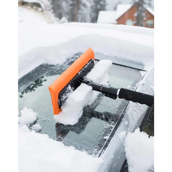 Foam Grip Auto Snow Brush Car Truck SUV Ice Scraper & Emergency Snow Shovel Snow Moover 39 Extendable Snow Brush with Squeegee Auto Ice Scraper 