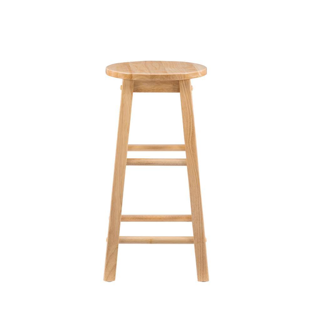 24" Brown Wood Backless Counter Stool