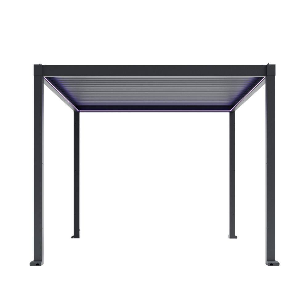 10 ft. x 10 ft. Gray Aluminum Louvered Pergola with Motorized Roof and Integrated LED Lights price history on PriceWatchPro