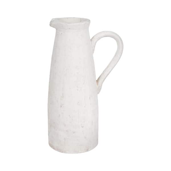 Liv & Skye 17 in. White Ceramic Urn Decorative Vase