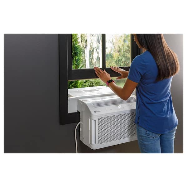 GE - Profile ClearView Ultra Quiet 10,000 BTU 115V Window Air Conditioner Cools 450 Sq. Ft. with Easy Install in White
