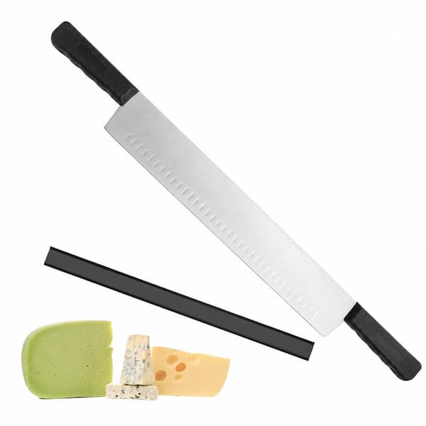 15 in. Double Handle High-Carbon Stainless Steel Cheese and Cake Knife with Non-Slip Polypropylene Handles