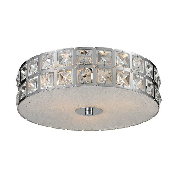Titan Lighting Wickham 3-Light Chrome Ceiling Mount Flush Mount