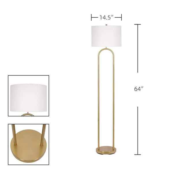 Kenroy Home Isla 64 in. Brushed Gold 1-Light Standard Floor Lamp
