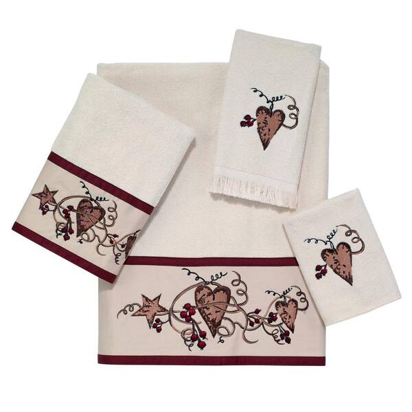 Avanti Linens Hearts 4-Piece Geometric Bath Towel Set