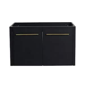 29.13 in. W x 17.94 in. D x 17.69 in. H Floating Bath Vanity Cabinet without Top with 2 Soft-Close Doors in Black