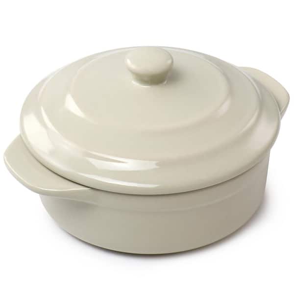Lidded Round Ceramic Casserole Dish
