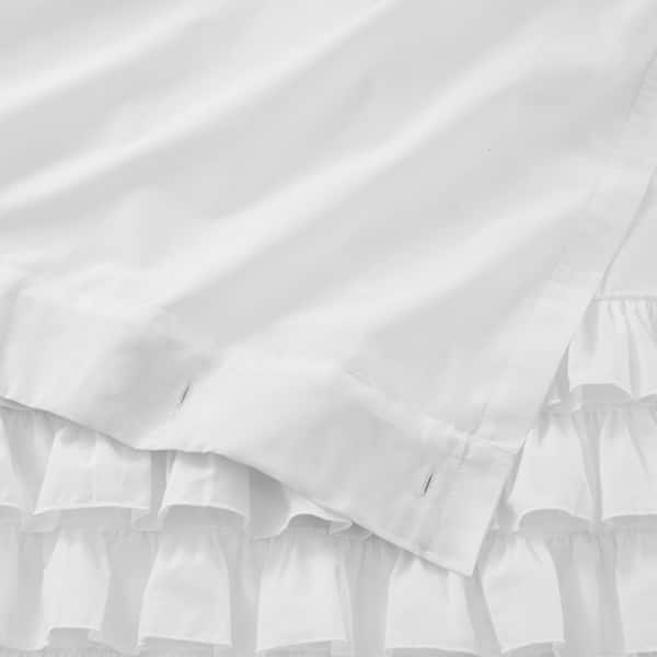 72 in. White Ruffled Shower Curtain
