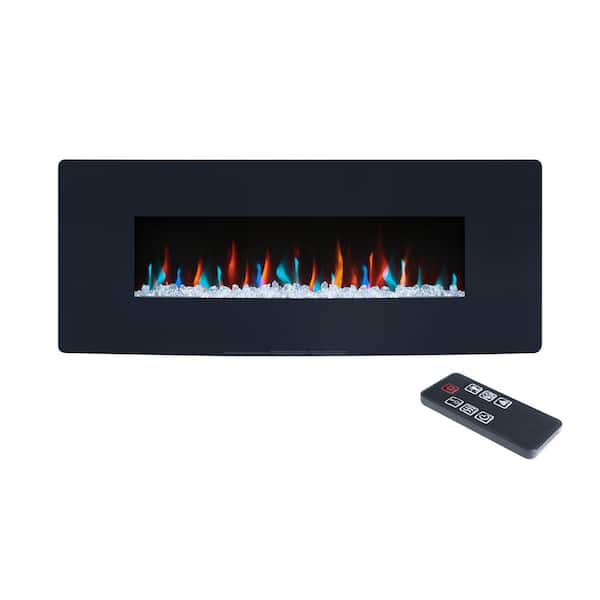 maocao hoom 5.16 in. W Metal Front Wall Mounted Electric Fireplace in Black
