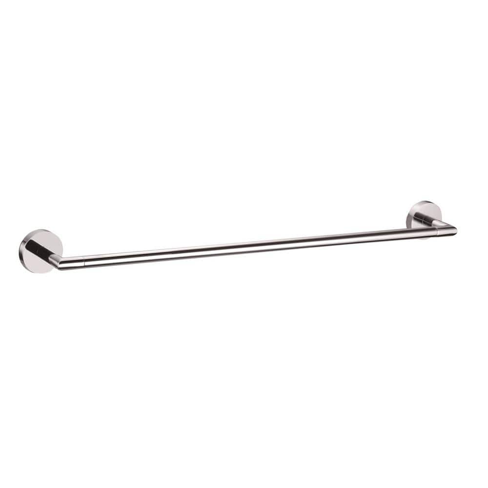 Polished Chrome Contemporary 24" Wall Mounted Towel Bar