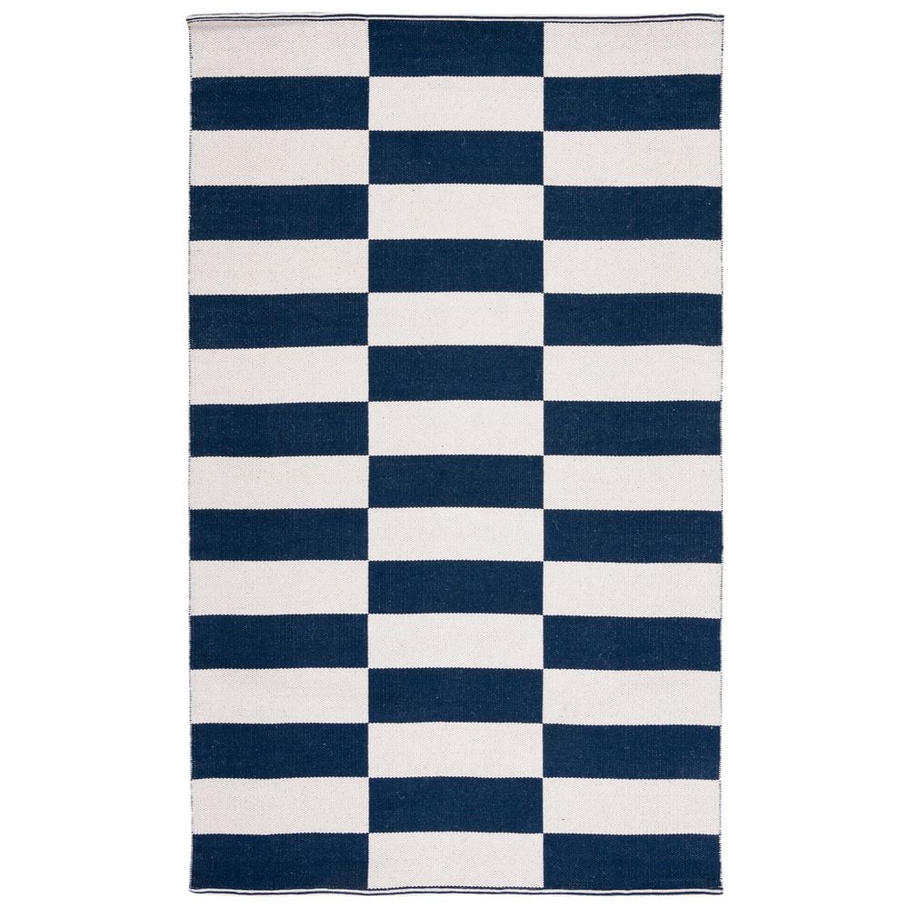 SAFAVIEH Montauk Navy/Ivory 8 ft. x 10 ft. Checkered Area Rug MTK705N8