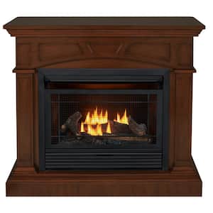 Dual Fuel Ventless Gas Fireplace - 26,000 BTU, Remote Control, Heritage Cherry Finish
