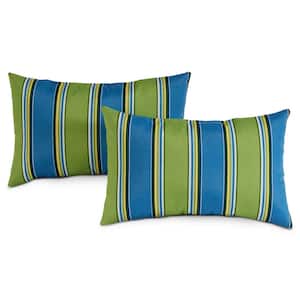 Cayman Stripe Lumbar Outdoor Throw Pillow (2-Pack)