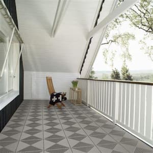 Unique 14.9 in. x 14.9 in. Gray Polypropylene Garage Floor Tile (54 sq. ft. / case)