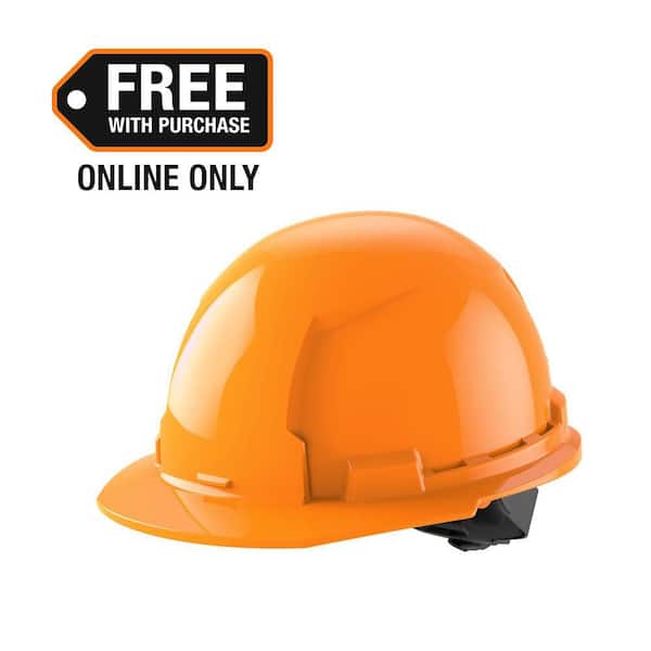 BOLT Orange Type 1 Class E Front Brim Non-Vented Hard Hat with 4 Point Ratcheting Suspension