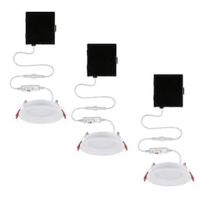 Slim Baffle 4 in. Color Selectable New Construction and Remodel Canless Recessed Integrated LED Kit (3-Pack)