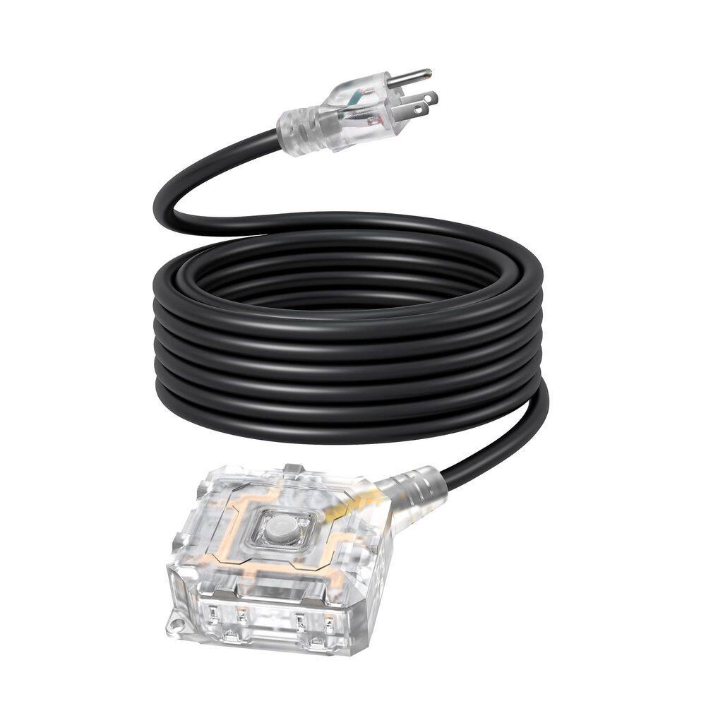25 ft. 14AWG SJTW / 6, Outdoor Heavy Duty Extension Cord 6-Outlet with On/Off Switch and Waterproof Silicone Cover Black price history on PriceWatchPro