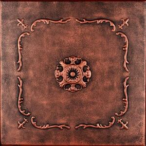 Bourbon Street Antique Copper 1.6 ft. x 1.6 ft. Decorative Foam Glue Up Ceiling Tile (21.6 sq. ft./Case)