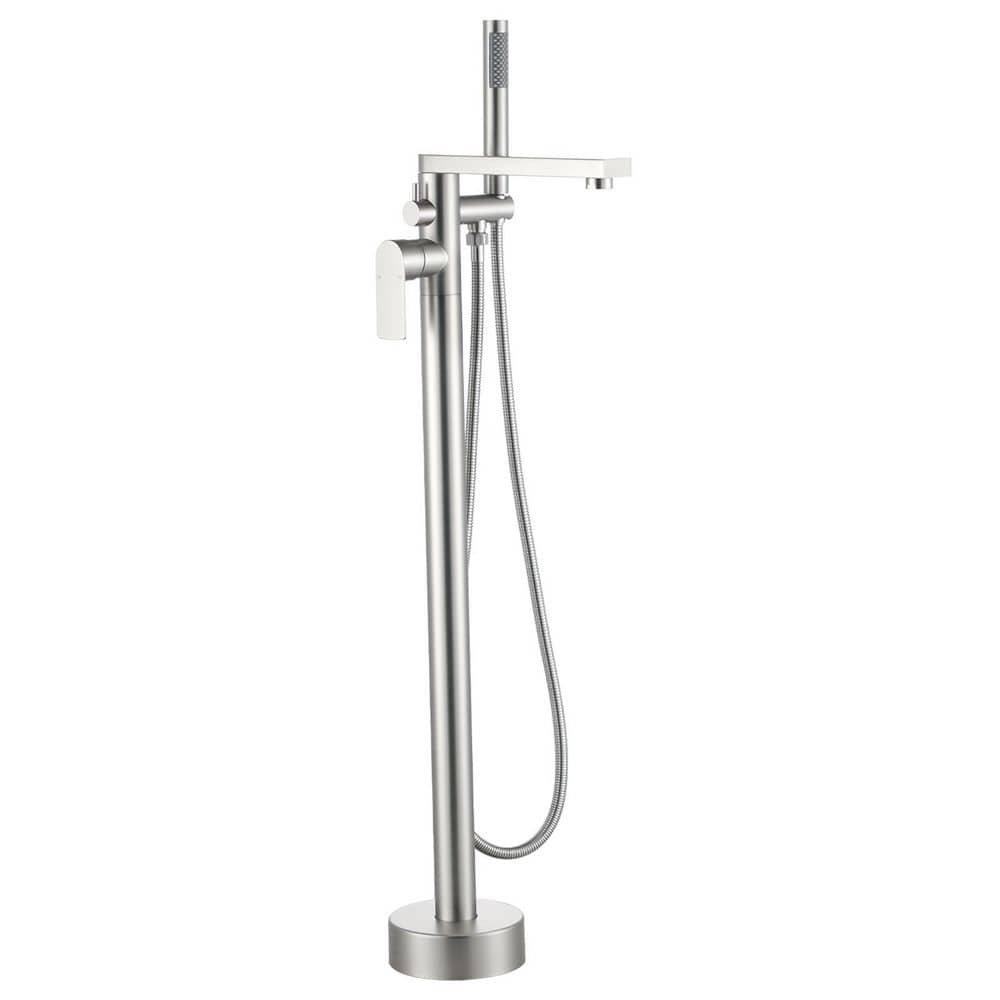304 Stainless Steel Modern Tub Faucet with Handheld Shower Durable Easy Installation in Brushed Nickel price history on PriceWatchPro