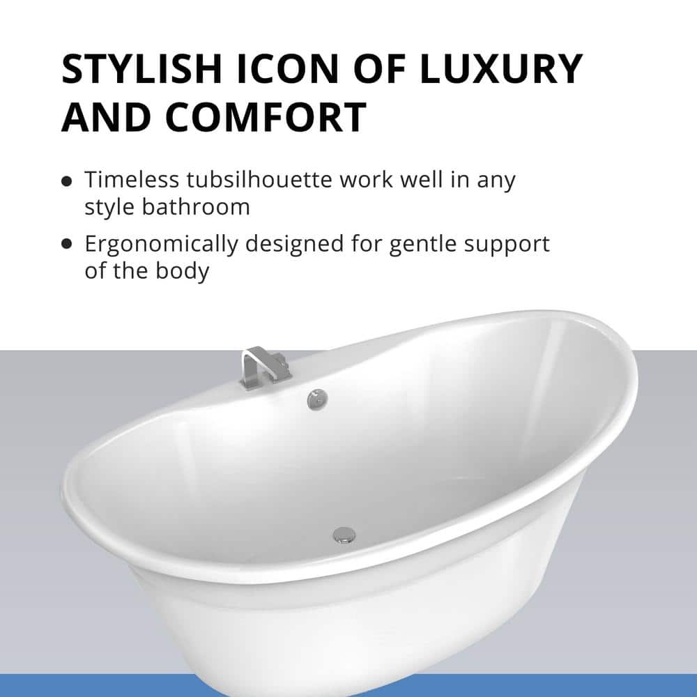 Montego 60" White Acrylic Freestanding Bathtub
