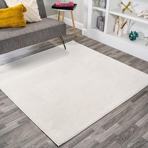 Haze Solid Low-Pile Cream 9 ft. x 9 ft. Square Area Rug