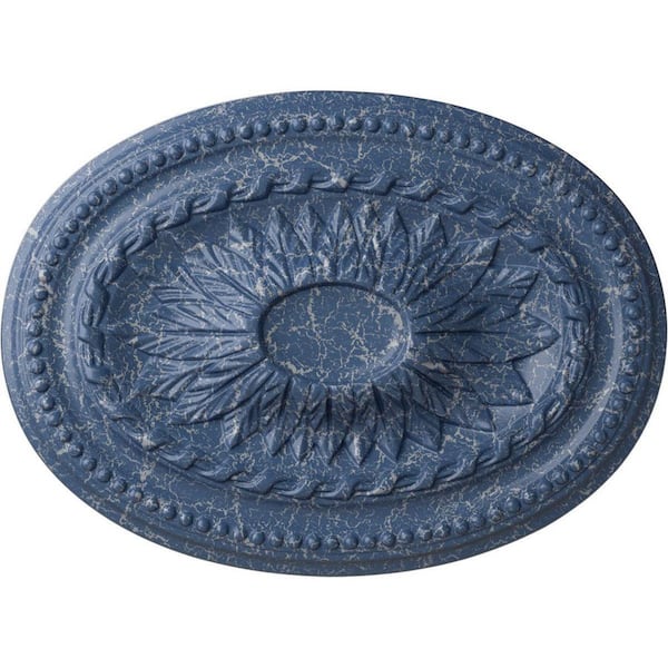 Ekena Millwork 18-1/2 in. W x 13-1/2 in. H x 1-7/8 in. Saverne Urethane Ceiling Medallion, Americana Crackle