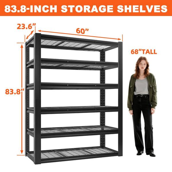 Siavonce 6-Tiers Heavy Duty Metal Adjustable Garage Household