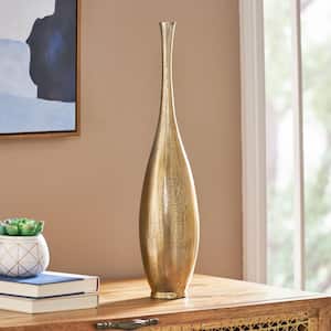 Wadley Medium Raw Brass Aluminum Bottle Vase