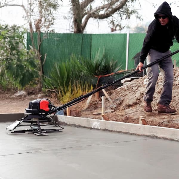 Tomahawk 30 in. 36V Battery-Powered Portable Concrete Power Finishing Trowel with 18 ft. Bull Float Handle