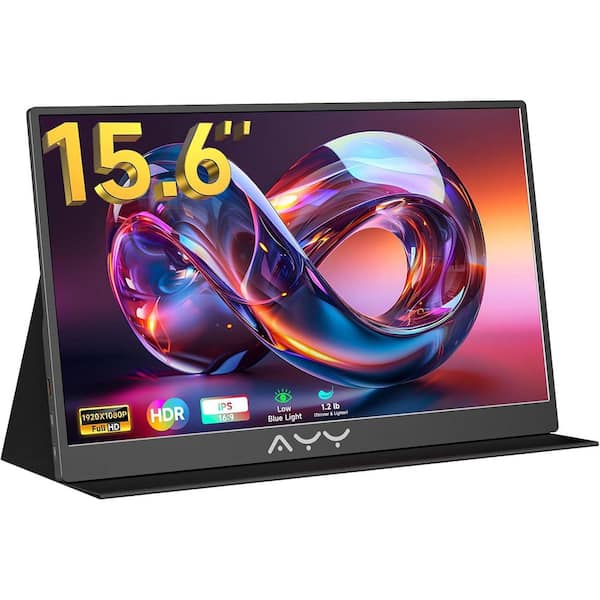 15.6 in. 1080P FHD Portable Monitor USB-C HDMI Display HDR IPS Gaming Screen Protector Dual Speakers Grey