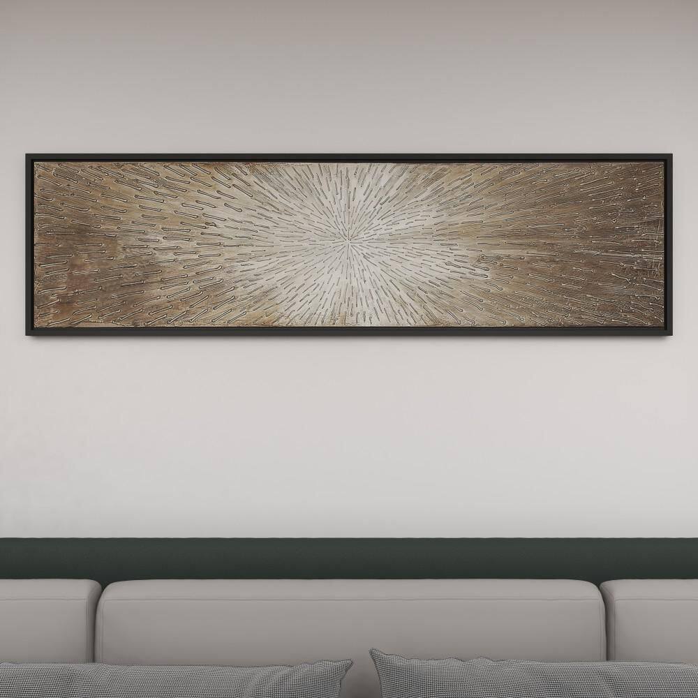 73" x 22" Brown Radial Starburst Canvas Wall Art