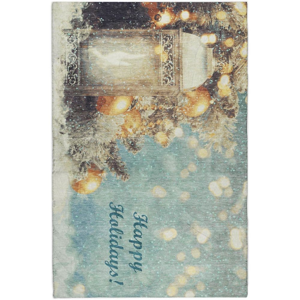 Dream Shag Premium Machine Washable Abstract ADS214 Blue 3 ft. x 5 ft. Area Rug price history on PriceWatchPro